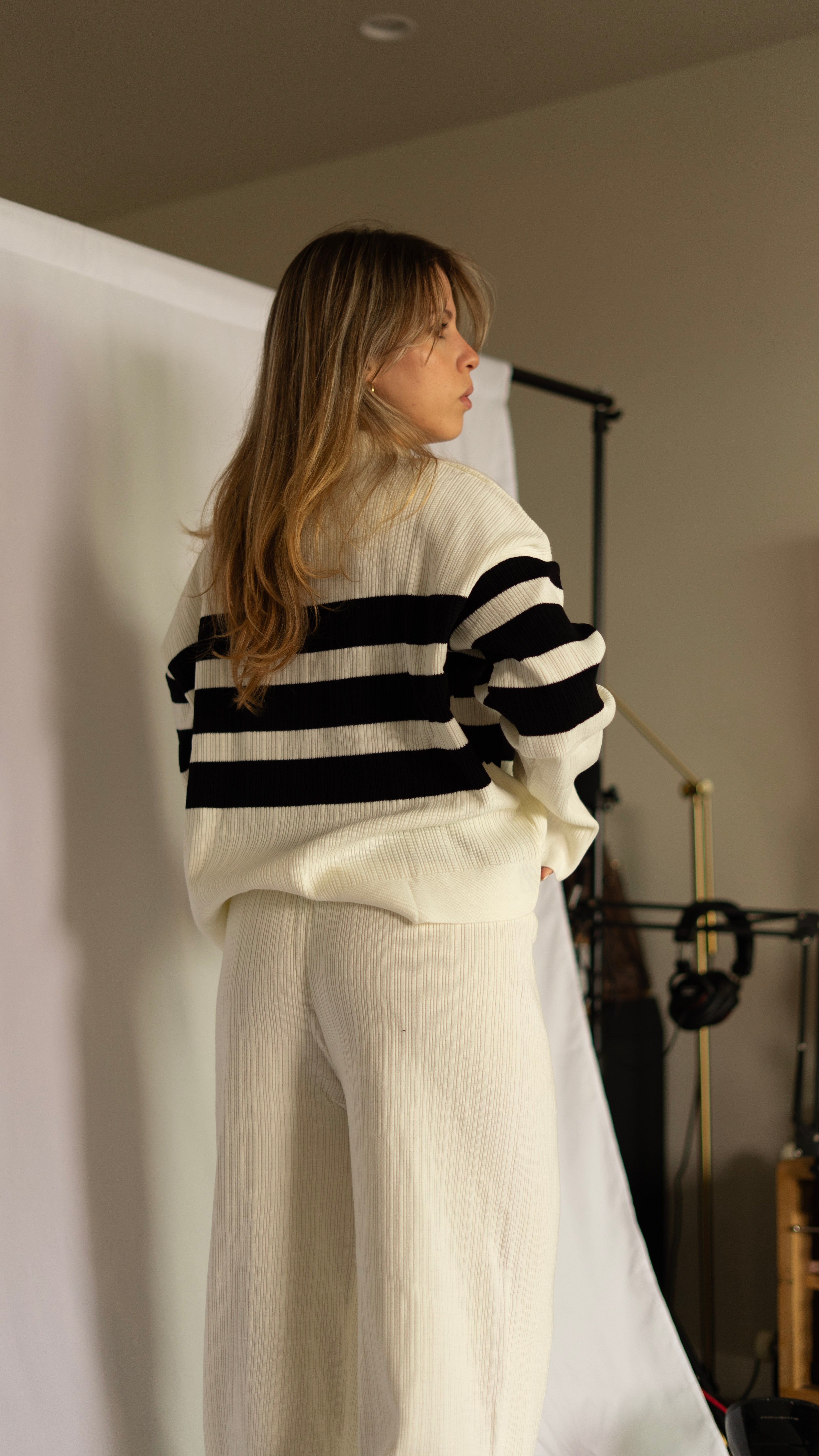 Striped Knitted Trouser Sweater Set