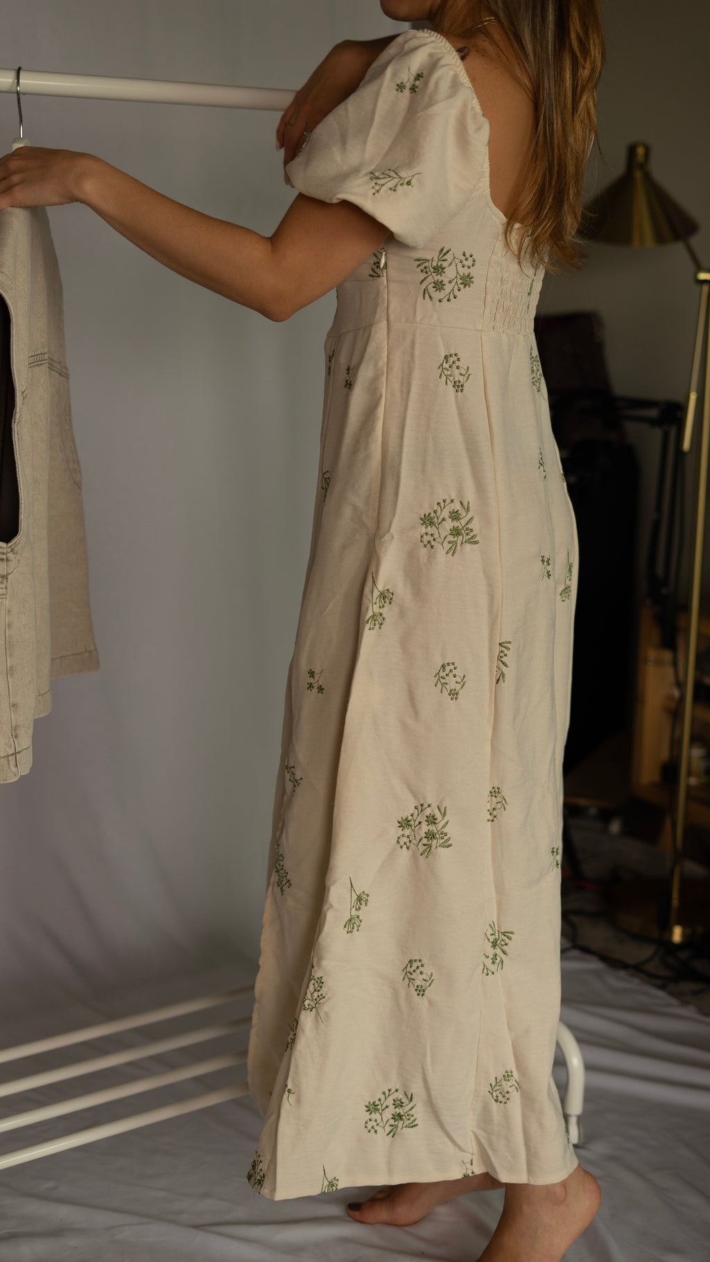 Embroidered Linen Dress