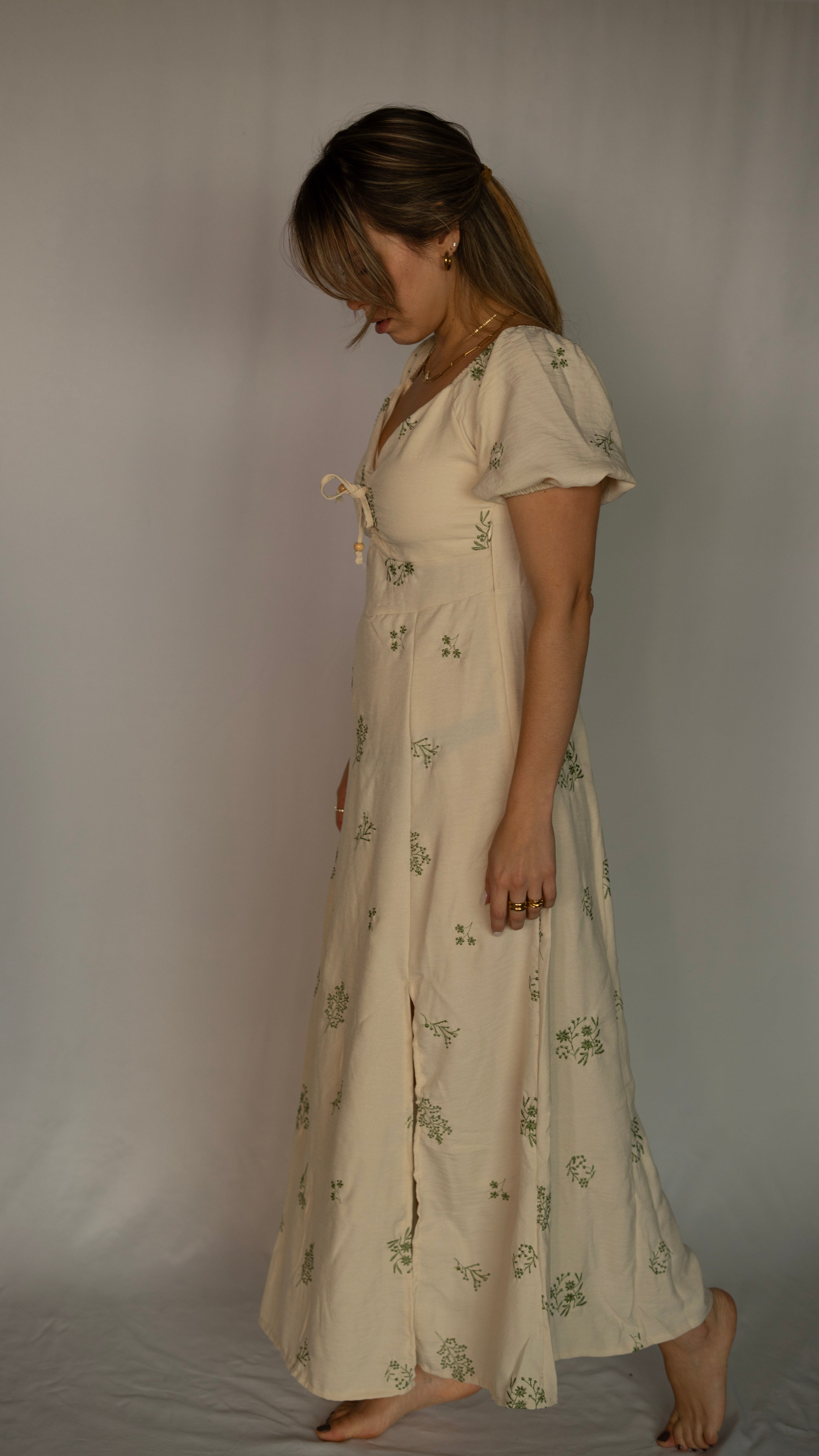 Embroidered Linen Dress