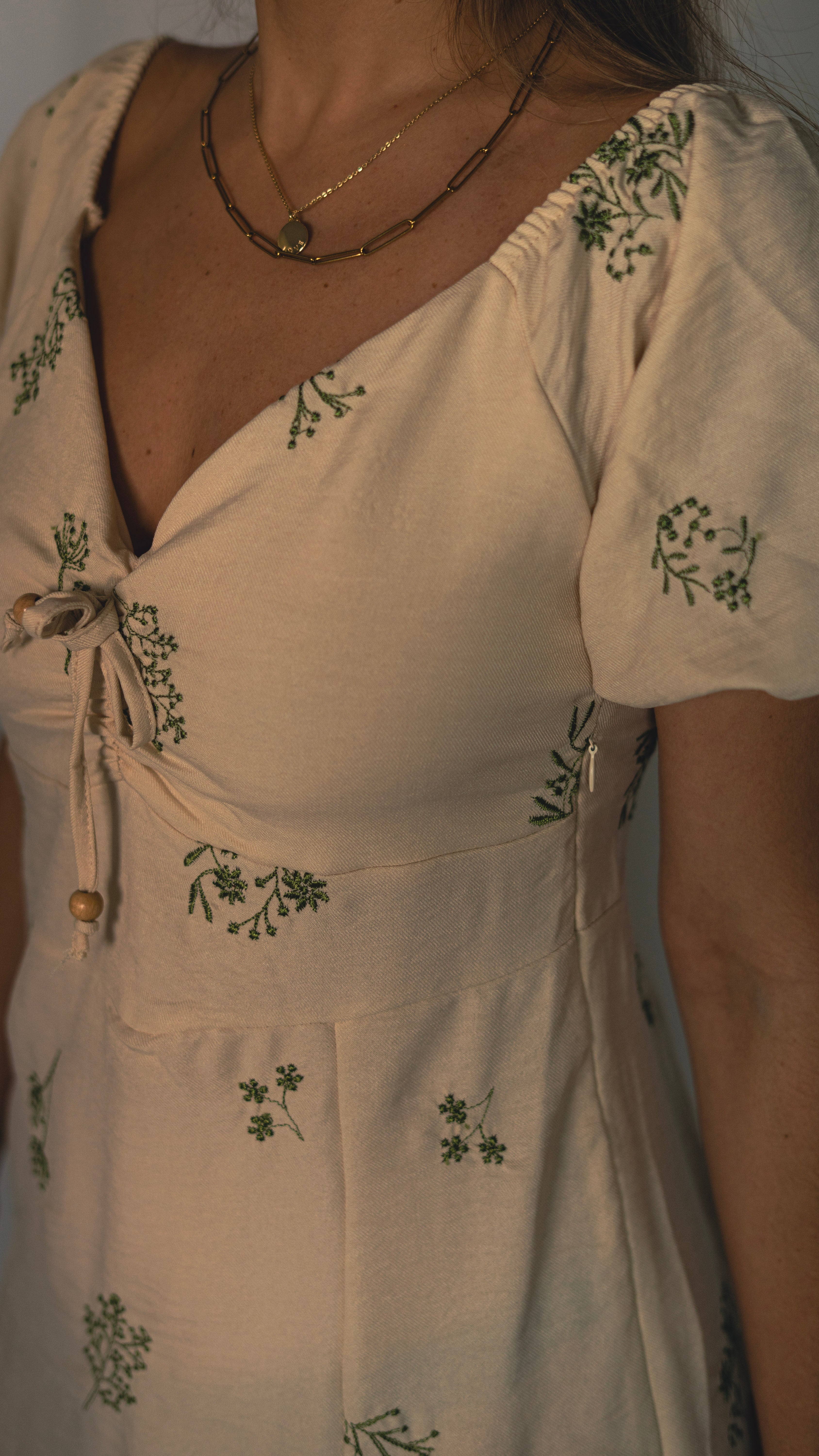 Embroidered Linen Dress