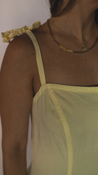 Yellow A-Line Maxi Dress With Square Neck