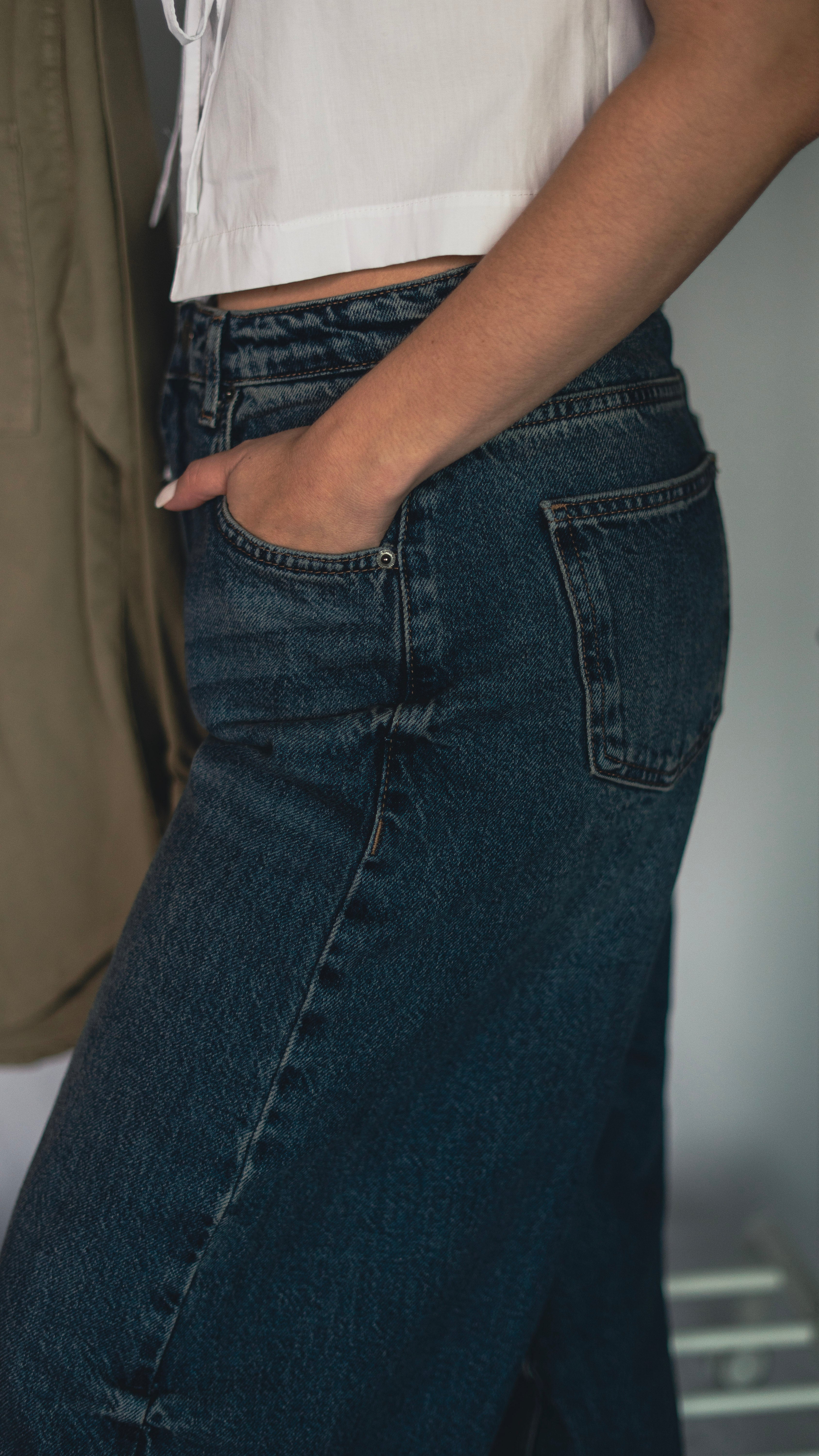 High Waist Wide Leg Blue Tint Wide Leg Jeans