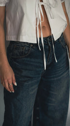 High Waist Wide Leg Blue Tint Wide Leg Jeans