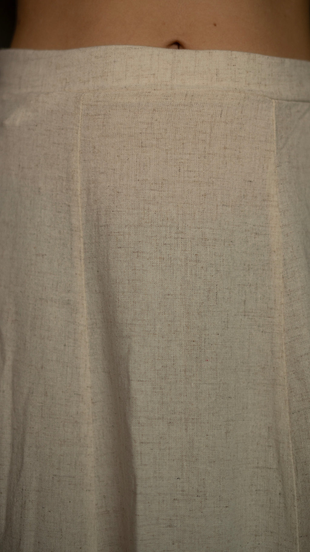 Beige High Waist Flared Maxi Skirt