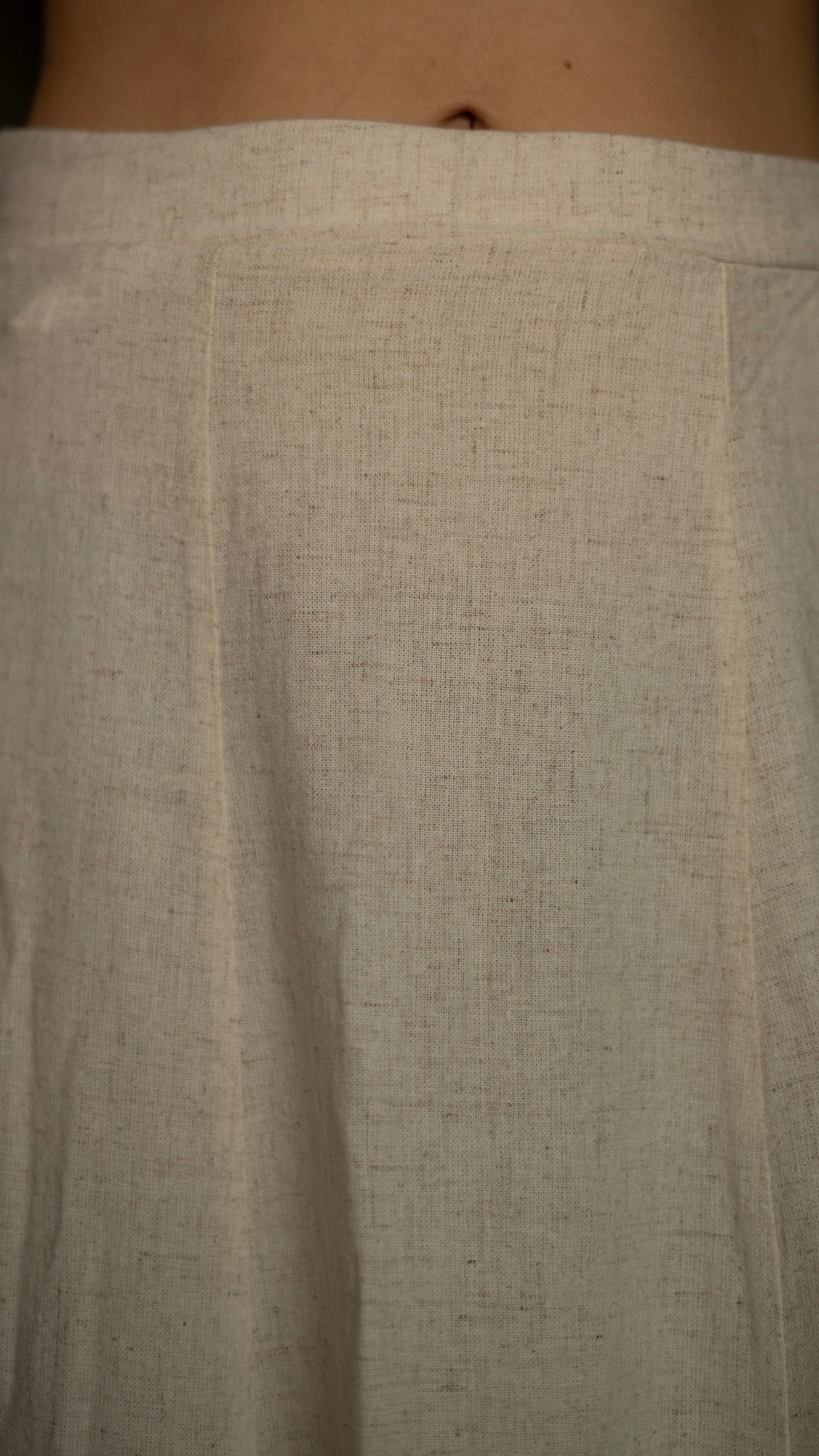 Beige High Waist Flared Maxi Skirt