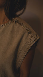 Oversize Denim Vest With Zipper