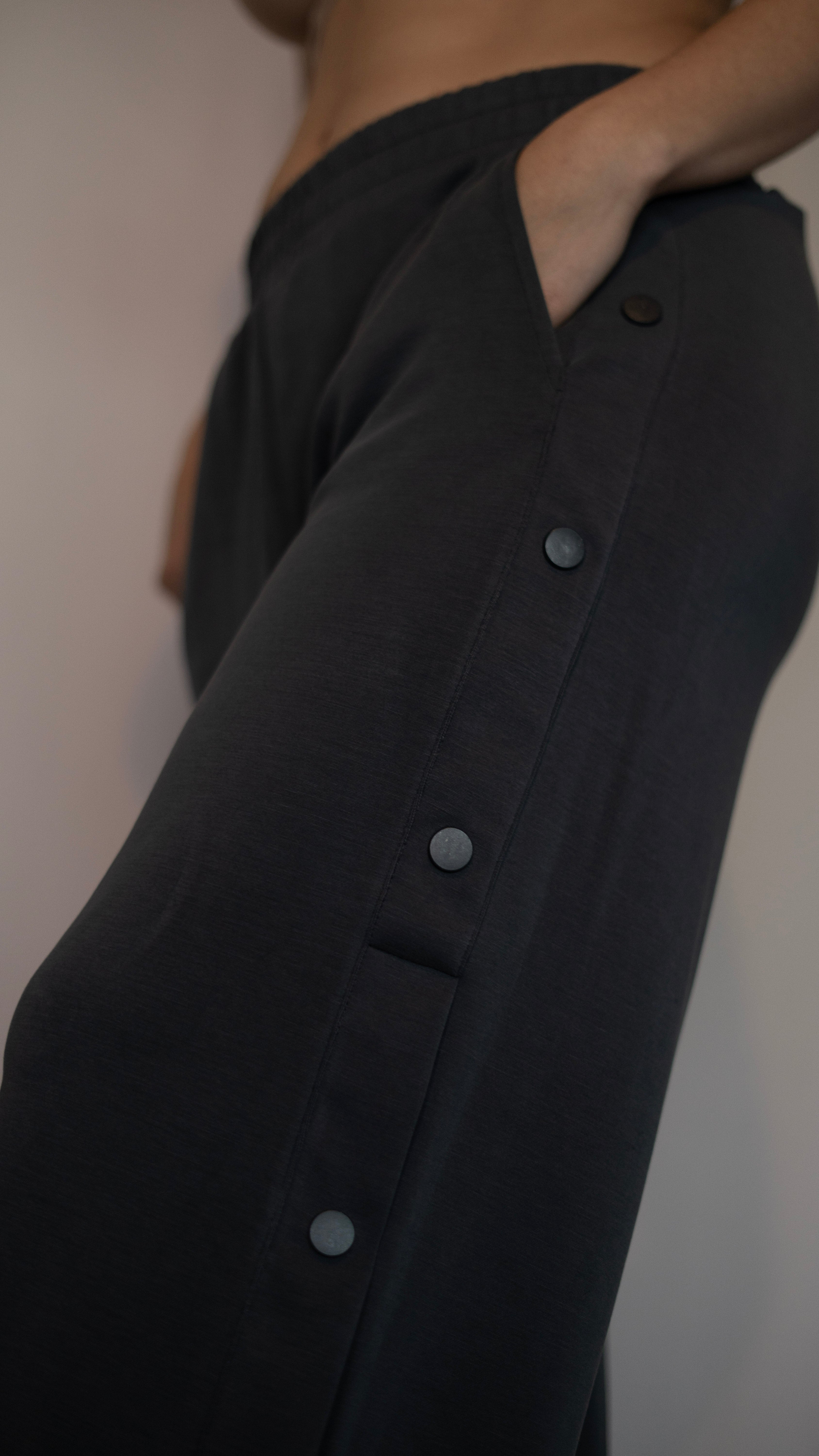 Blue Women's Side Snap Button Detailed Pants