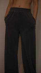 Blue Women's Side Snap Button Detailed Pants