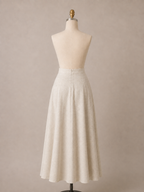 Falda Maxi Beige Evasé de Talle Alto