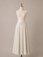 Falda Maxi Beige Evasé de Talle Alto