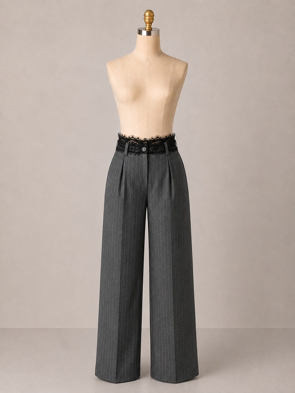 Pantalón Palazzo Gris de Pierna Ancha
