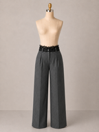 Pantalón Palazzo Gris de Pierna Ancha