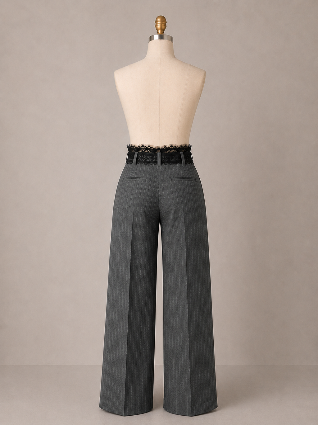 Pantalón Palazzo Gris de Pierna Ancha