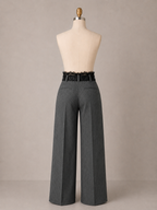 Pantalón Palazzo Gris de Pierna Ancha