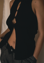 Halter Neck Chest Detail Blouse