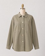 Sobrecamisa Caqui Oversize de Manga Larga