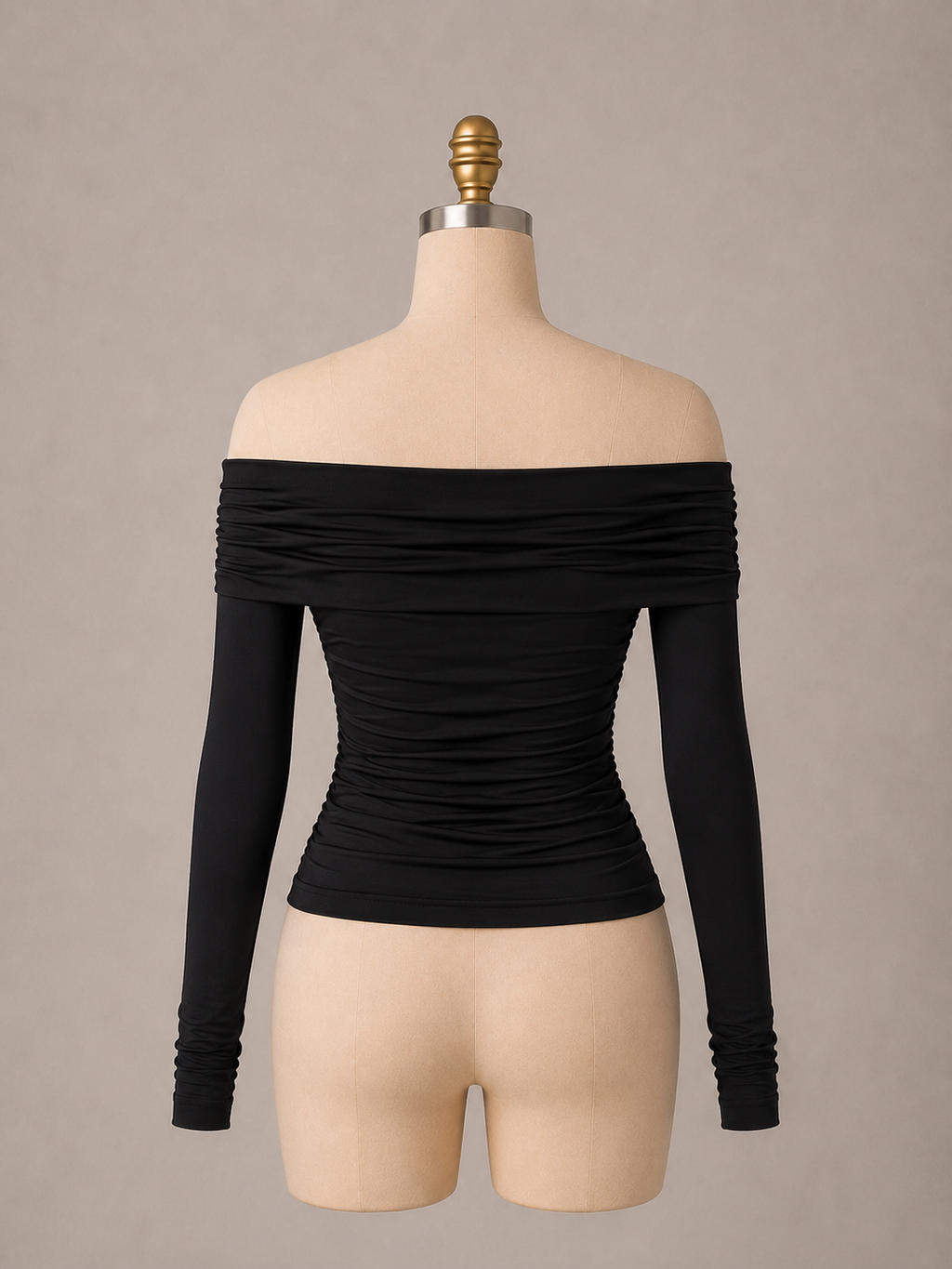 Blusa Negra de Licra Manga Larga