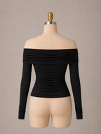 Blusa Negra de Licra Manga Larga