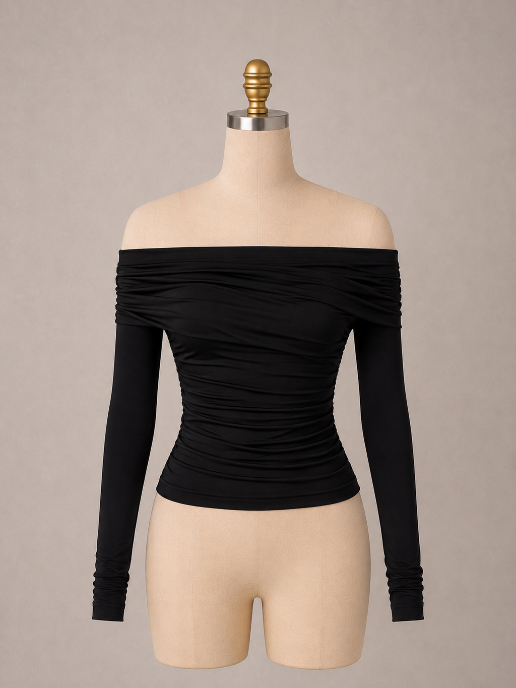 Blusa Negra de Licra Manga Larga