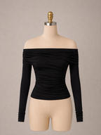 Blusa Negra de Licra Manga Larga